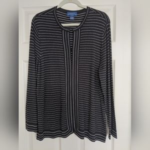 Charter Club Woman Cardigan, EUC, Black/White, Size 1X